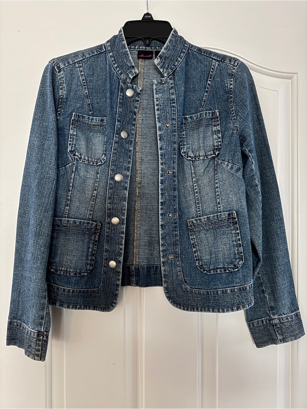 Willi Smith Denim Utility Jacket 4 Pocket Cotton Blue Size 4